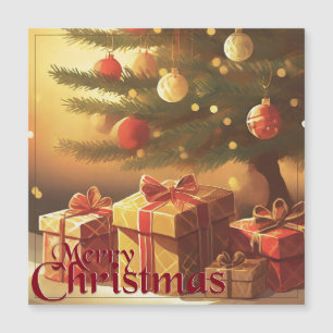 Weihnachtsmotiv mit Geschenken unter dem Weihnacht Magnetkarte