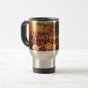 Weihnachtsmotiv mit Geschenken unter dem Weihnacht Reisebecher