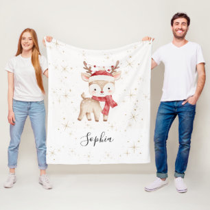 Weihnachtsmotiv mit individuellem Hirsch Fleecedecke