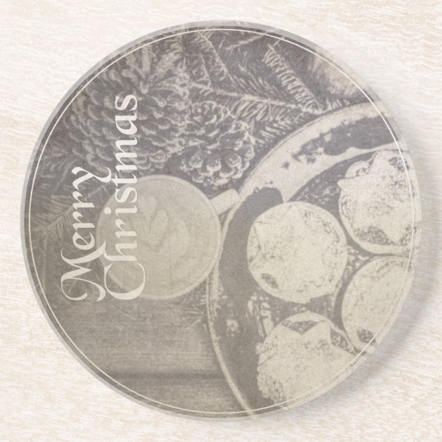 Weihnachtsmotiv mit Keksen und Kaffee Getränkeuntersetzer (Vorne)