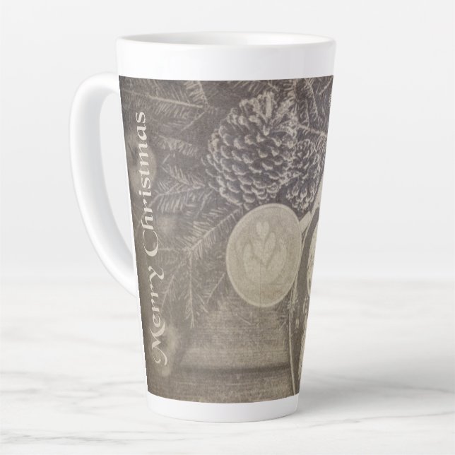 Weihnachtsmotiv mit Keksen und Kaffee Milchtasse (Linke Ecke)