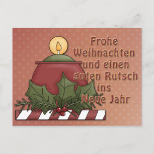 Weihnachtsmotiv mit Kerze Postkarte