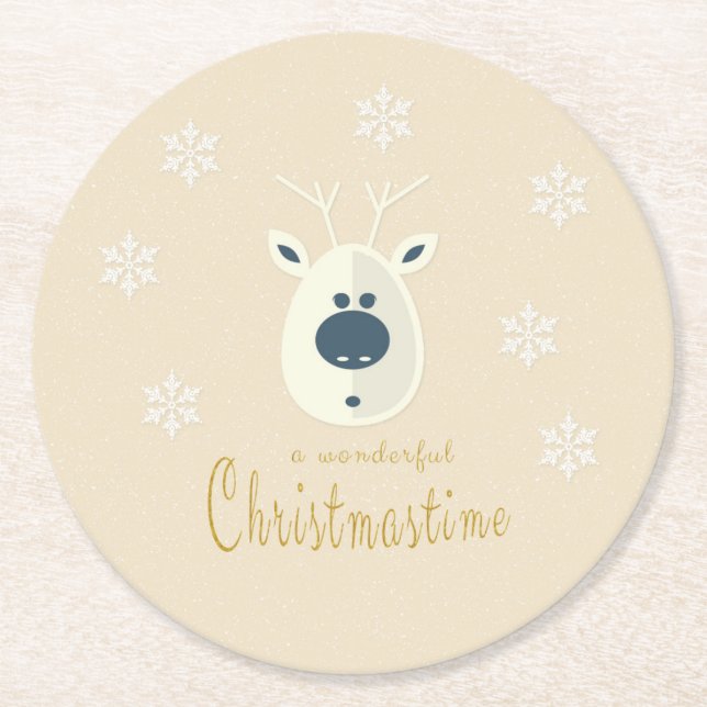 Weihnachtsmotiv No. 4  Runder Pappuntersetzer (Vorderseite)