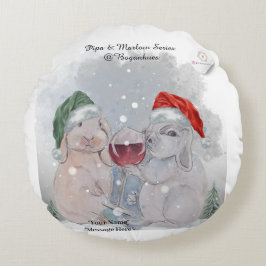 Weihnachtsmotiv Pipa & Marlow Druck Rundes Kissen