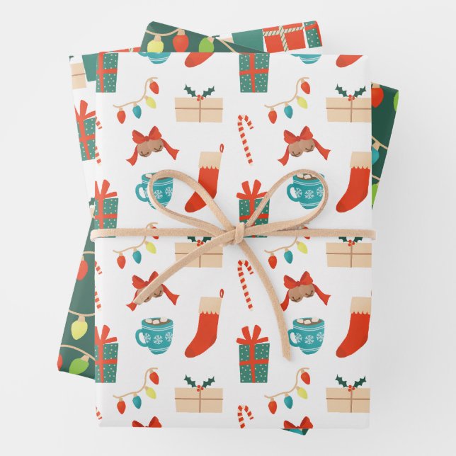 Weihnachtsmotive Geschenkpapier Set (Beispiel)