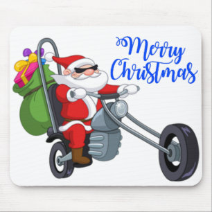 Weihnachtsmotorrad santa mousepad