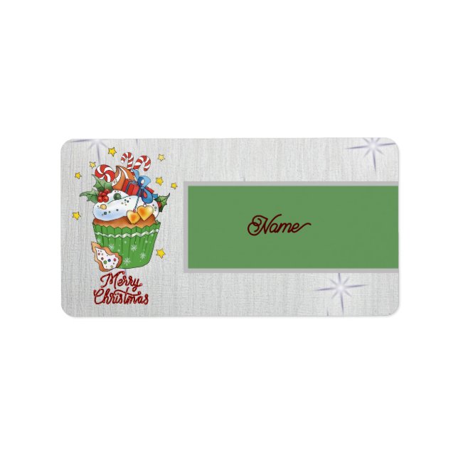 Weihnachtsmuffin Adressaufkleber (Vorne)