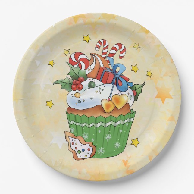 Weihnachtsmuffin  pappteller (Vorderseite)