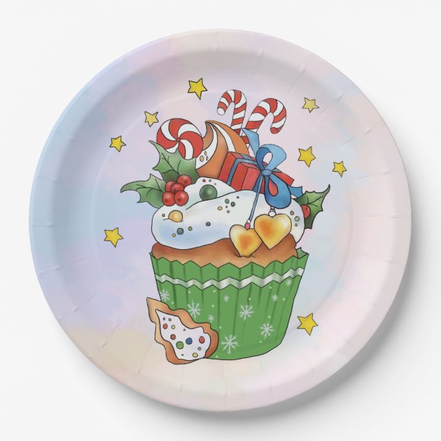 Weihnachtsmuffin  pappteller (Vorderseite)
