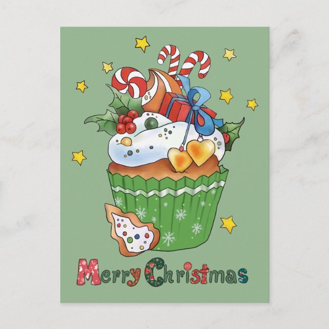 Weihnachtsmuffin  postkarte (Vorderseite)