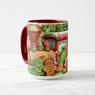 Weihnachtsmug mit Lebkuchenzug Tasse