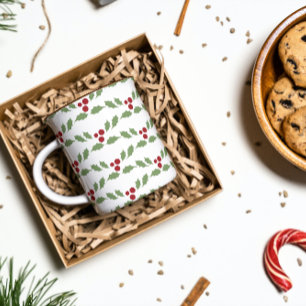 Weihnachtsmug mit Stechpalmenbeeren Kaffeetasse