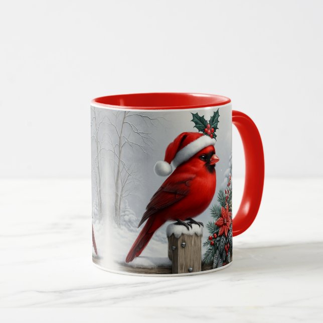 Weihnachtsmug Sublimationsdesign mit Kardinal Tasse (VorderseiteRechts)