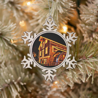 Weihnachtsmühle Schneeflocken-Zwergkuchen Weihnach Schneeflocken Zinn-Ornament
