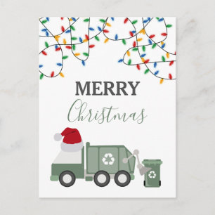 Weihnachtsmüllwagen mit Santa Hut Feiertagspostkarte