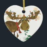 Weihnachtsmuschel Keramik Ornament<br><div class="desc">Dieser alberne Elch wird Ihnen ein Lächeln in die Augen bringen,  wenn Sie den Weihnachtsbaum dekorieren!</div>