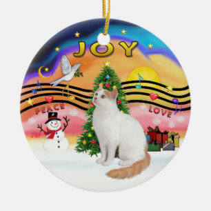 Weihnachtsmusik2 - Türkisch Van Katze Keramik Ornament