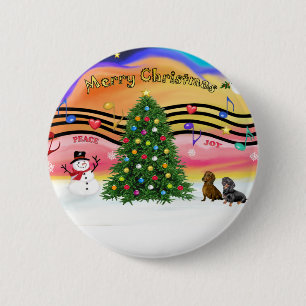 Weihnachtsmusik 2 - Dackeln (zwei) Button