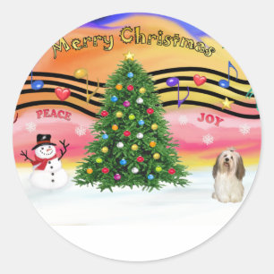 Weihnachtsmusik 2 - Havanese 2 Runder Aufkleber