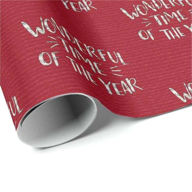 Weihnachtsmusik auf Rot grüßen Geschenkpapier (Rolleneckpunkt)