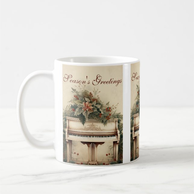 Weihnachtsmusik Grand Piano Grüne Kaffeetasse (Links)