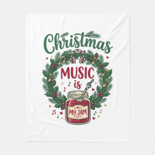 Weihnachtsmusik ist Marmeladenglas Kiefern-Kranz K Fleecedecke