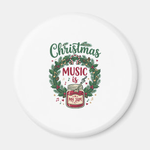 Weihnachtsmusik ist Marmeladenglas Kiefern-Kranz K Magnet