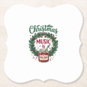 Weihnachtsmusik ist Marmeladenglas Kiefern-Kranz K Untersetzer