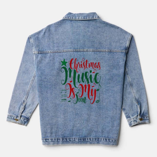 Weihnachtsmusik ist mein Jam Jeansjacke (Rückseite)