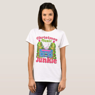 Weihnachtsmusik Junkie 80er Retro Cassette Player T-Shirt