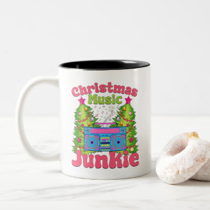 Weihnachtsmusik Junkie 80er Retro Cassette Player Zweifarbige Tasse