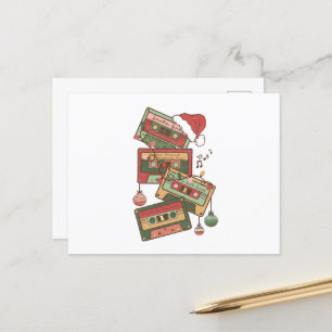 Weihnachtsmusik-Kassetten Postkarte
