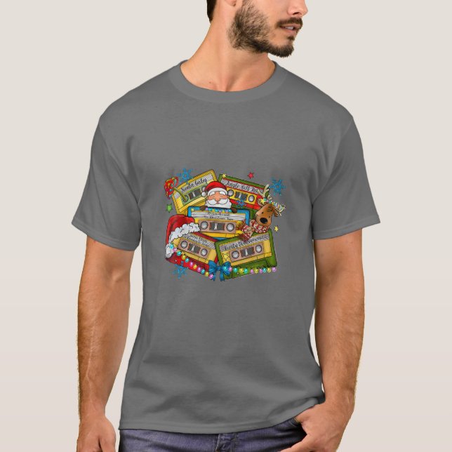 Weihnachtsmusik Kassetten Retro Xmas Kostüm T-Shirt (Vorderseite)