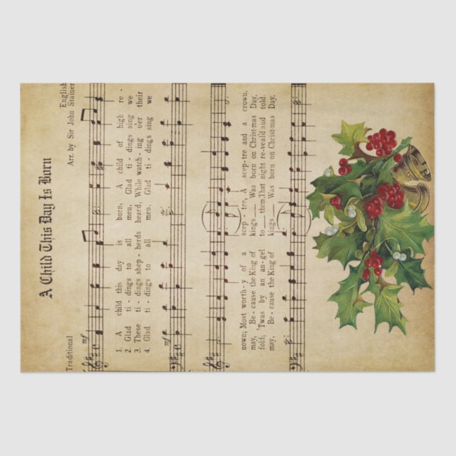 Weihnachtsmusik Seidenpapier (Vorderseite)
