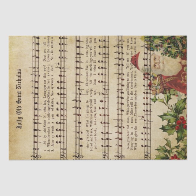 Weihnachtsmusik Seidenpapier (Vorderseite)