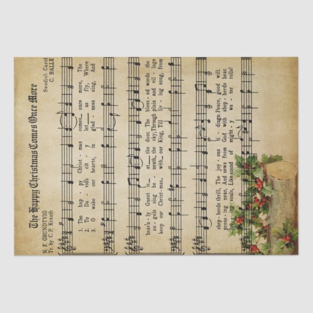 Weihnachtsmusik Seidenpapier (Vorderseite)
