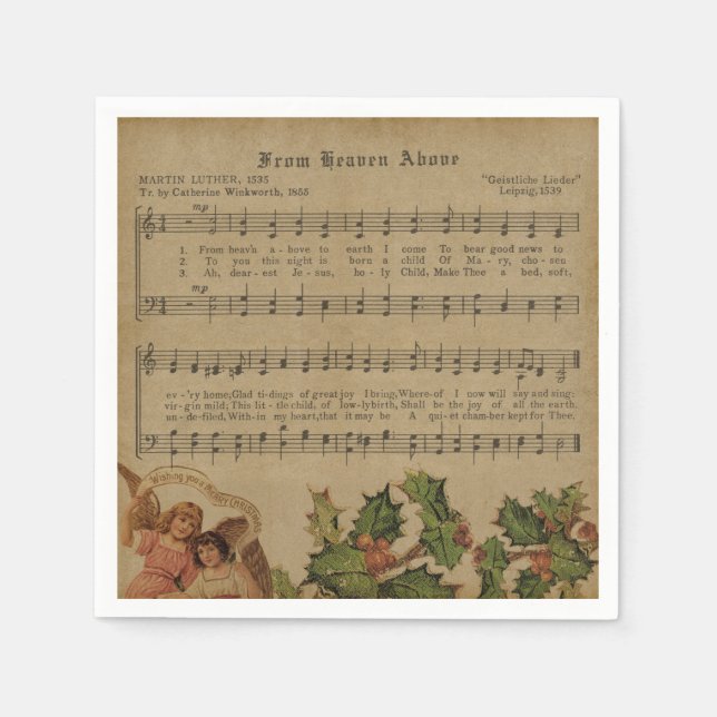 Weihnachtsmusik Serviette (Vorderseite)