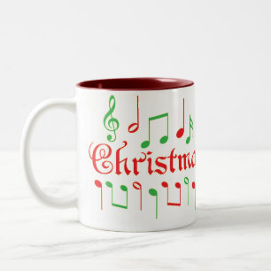 Weihnachtsmusik-Tasse! Zweifarbige Tasse