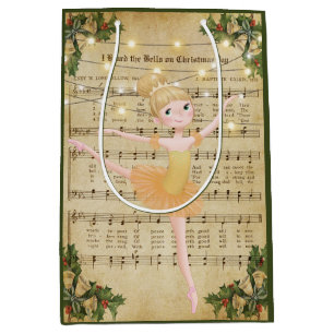 Weihnachtsmusik und Ballerina Mittlere Geschenktüte