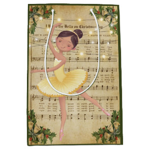 Weihnachtsmusik und Ballerina Mittlere Geschenktüte