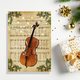 Weihnachtsmusik und Cello Feiertagskarte
