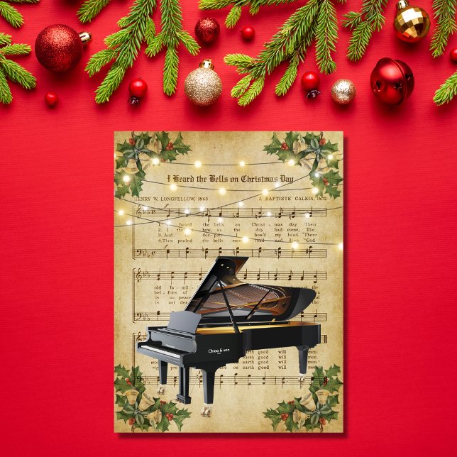 Weihnachtsmusik und Klavier Postkarte (Von Creator hochgeladen)