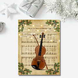 Weihnachtsmusik und Violine Postkarte