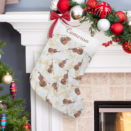 Weihnachtsmusik Violins Gold Noten Name Kleiner Weihnachtsstrumpf