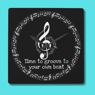 Weihnachtsmusiker der Musiknote "Wall Clock" Quadratische Wanduhr