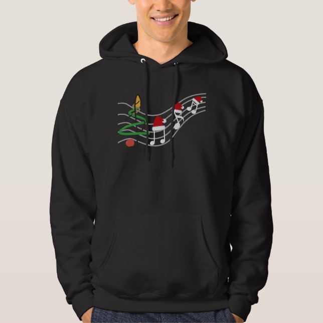 WeihnachtsMusiknoten Weihnachtsmannmütze Treble Cl Hoodie (Vorderseite)