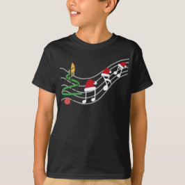 WeihnachtsMusiknoten Weihnachtsmannmütze Treble Cl T-Shirt
