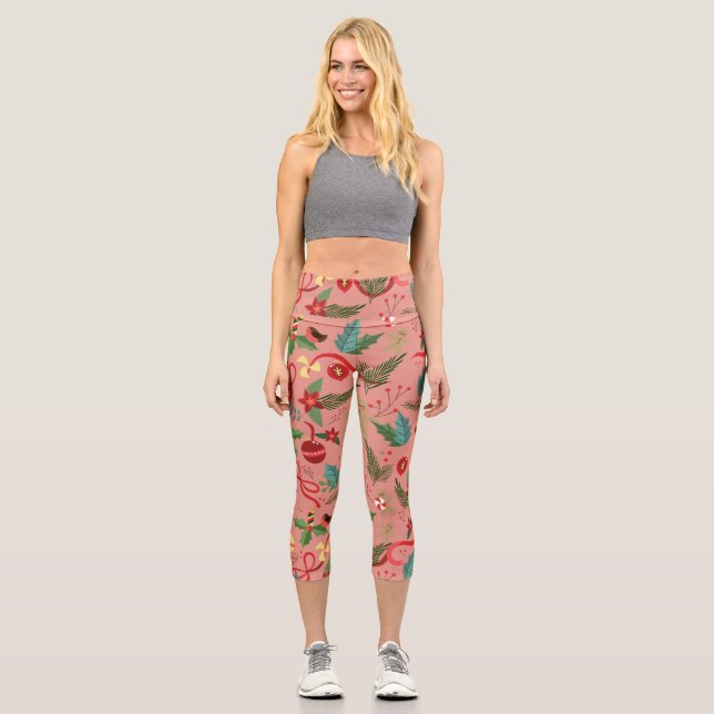 Weihnachtsmuster 2 capri leggings (Vorderseite)
