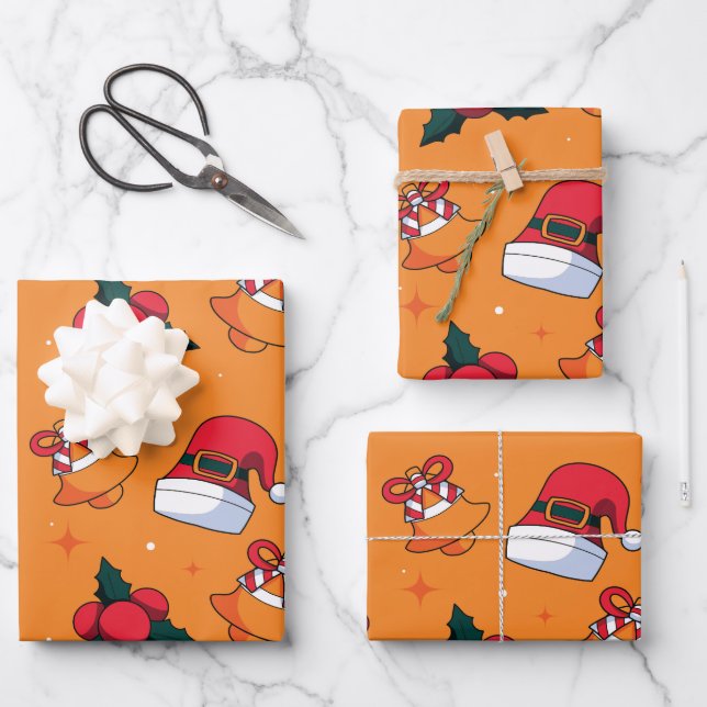 Weihnachtsmuster 90 geschenkpapier set (Vorderseite)