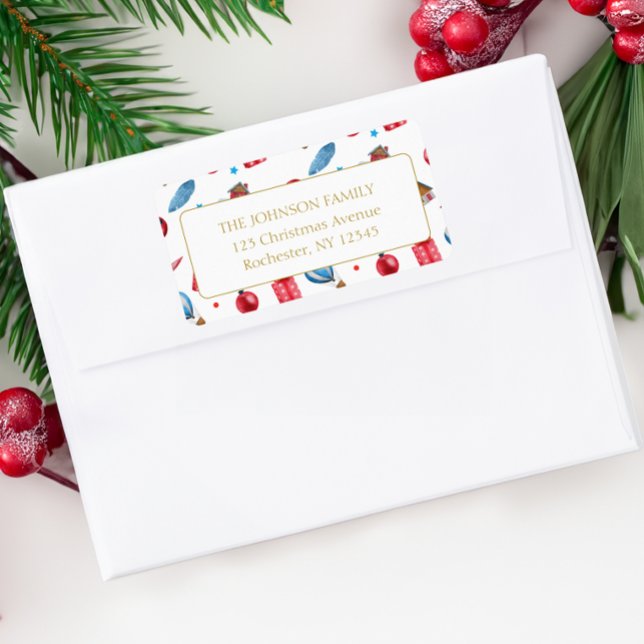 Weihnachtsmuster Adressaufkleber (Von Creator hochgeladen)